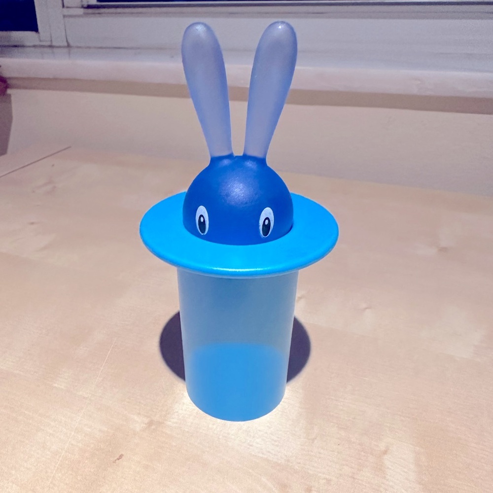 Alessi magic bunny toothpick holder blue
